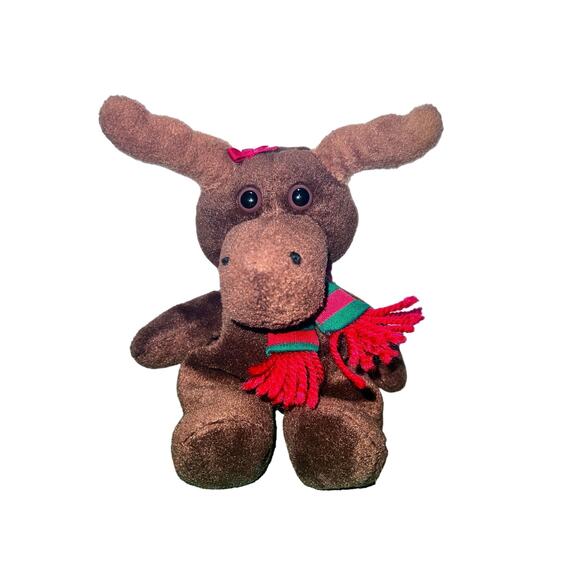 Velveteenie Collectibles Moose Reindeer Beanie Christmas Plush Girl - 6.5” - Picture 1 of 5